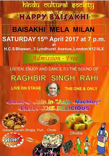 Hindu Cultural Society - Vaisakhi Celebrations North London poster (1)